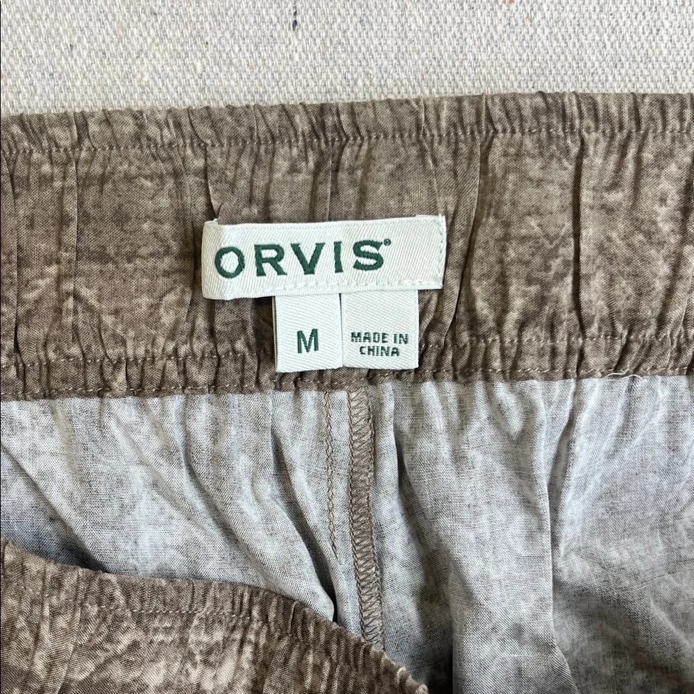 Orvis Printed Wide Leg Pants Medium Elastic Waist Boho - Picture 2 of 7